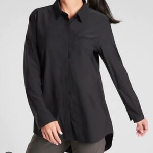 ATHLETA BLACK URBANITE LONG SLEEVE TOP SIZE LARGE